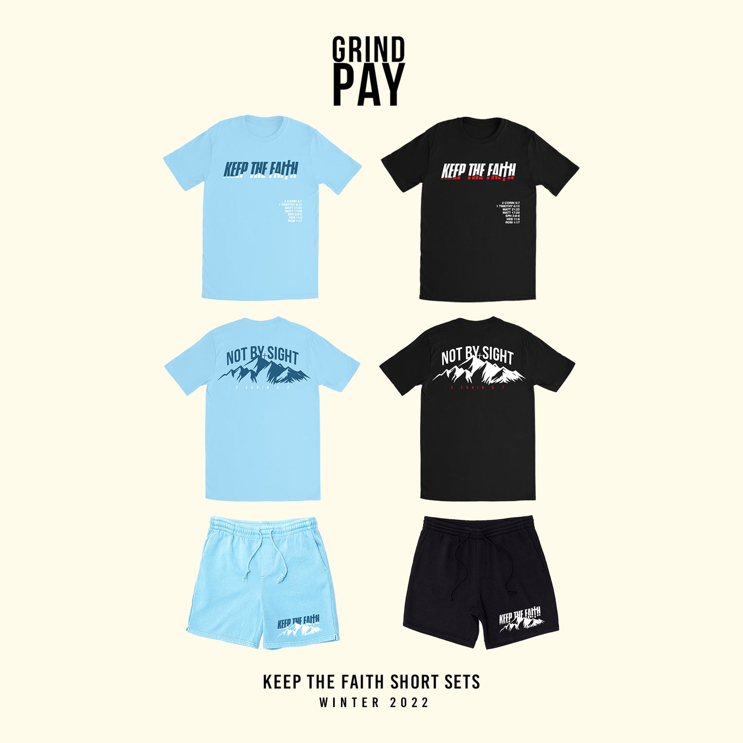 Sky Blue Keep The Faith Short Set