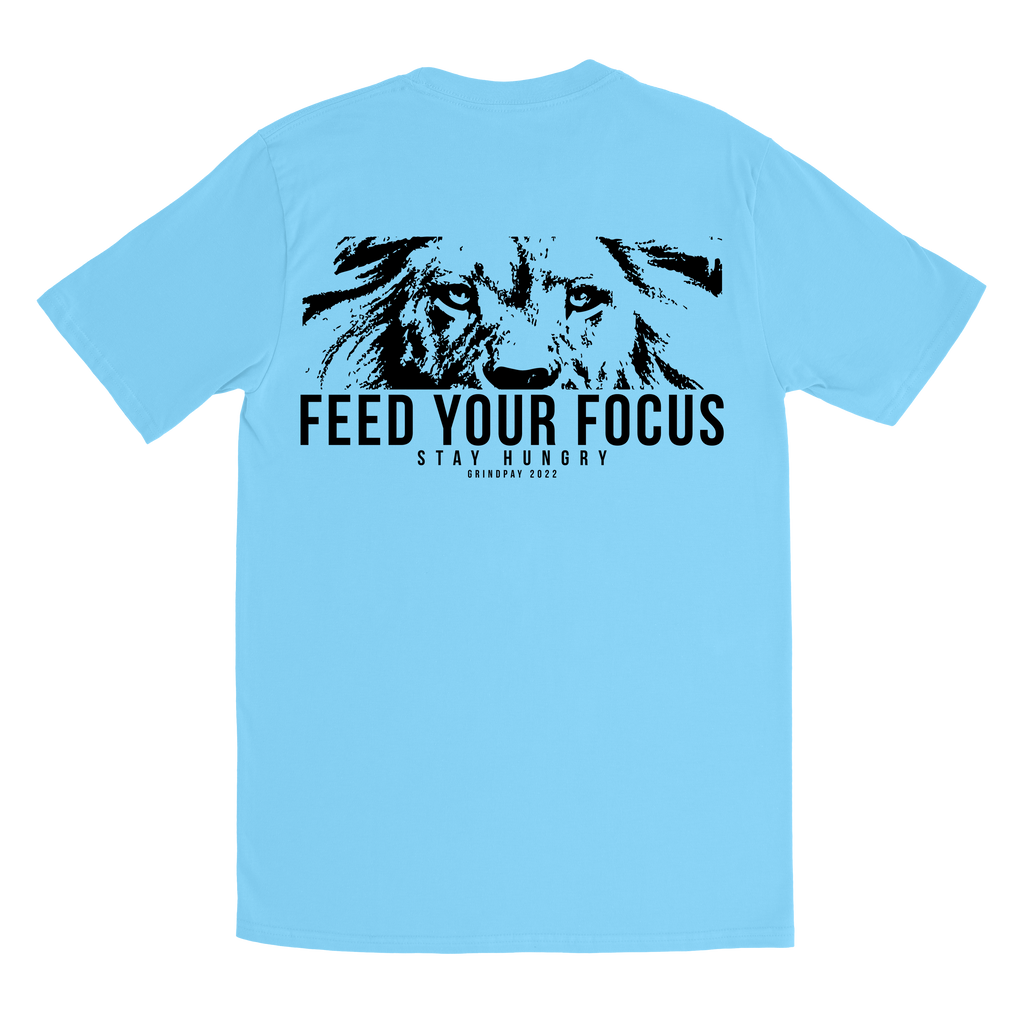 Feed Your Focus Sky Blue Fitted Tee