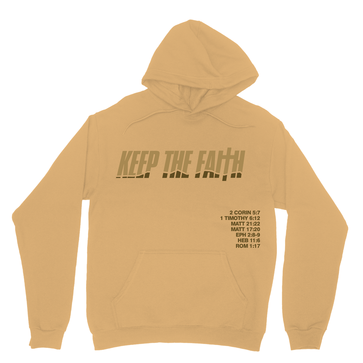 Sand Brown Keep The Faith Hoodie